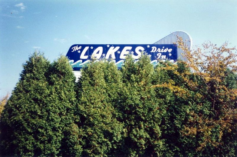Lakes Drive-In Theatre - Marquee Overgrown - Photo From Water Winter Wonderland (newer photo)
